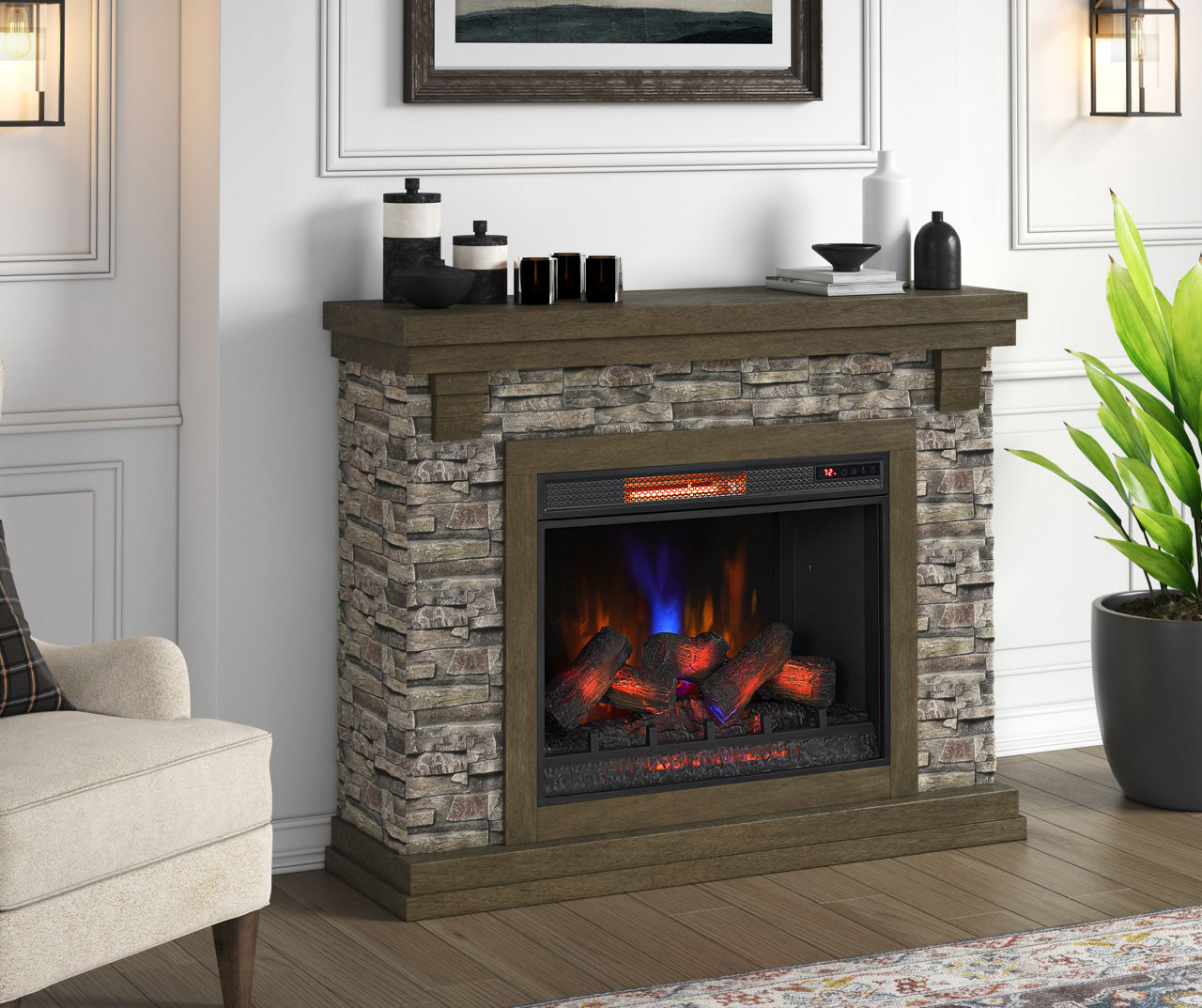 Big lots corner fireplace top