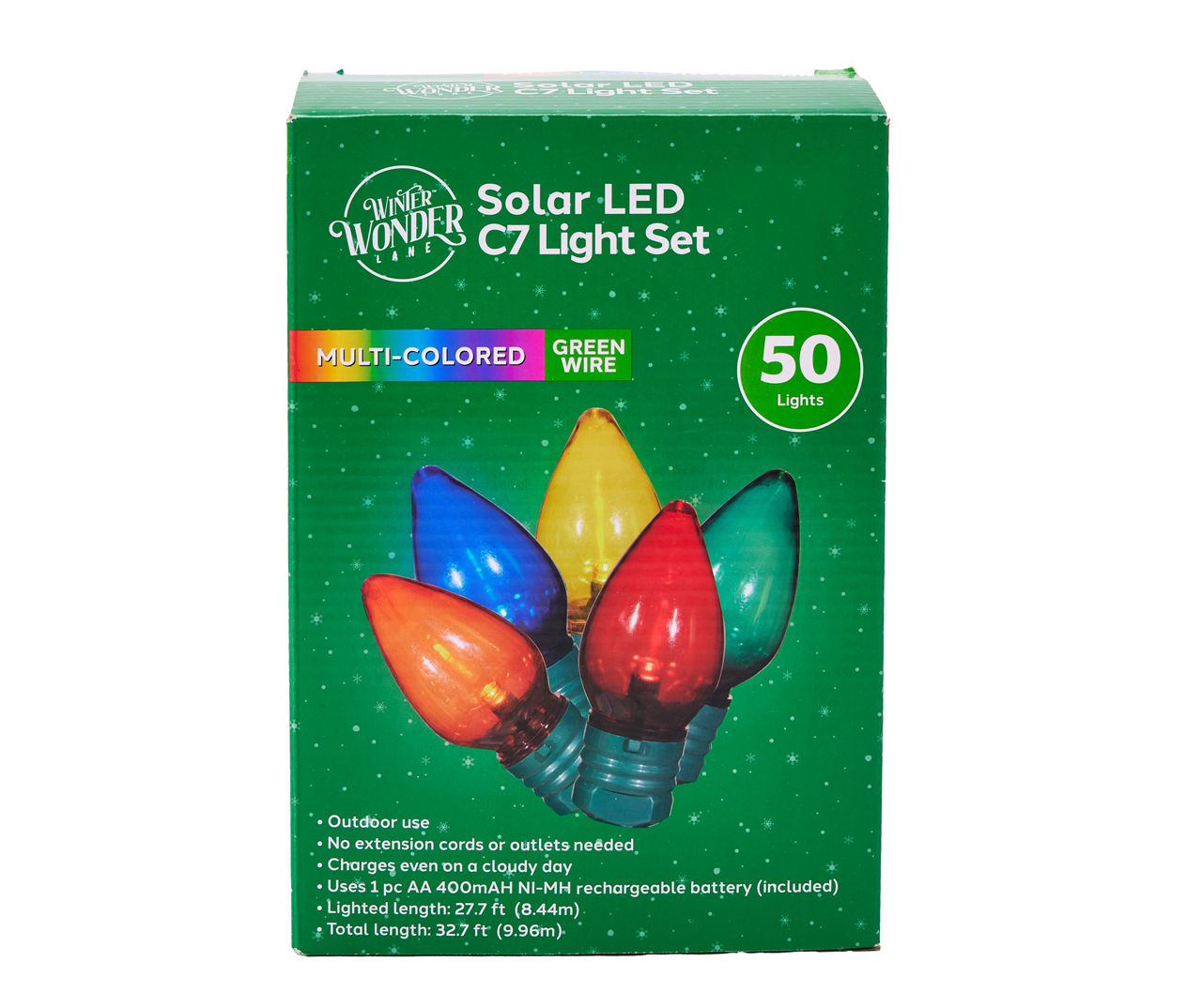 Multi Color Solar LED C7 Light Set 50 Lights