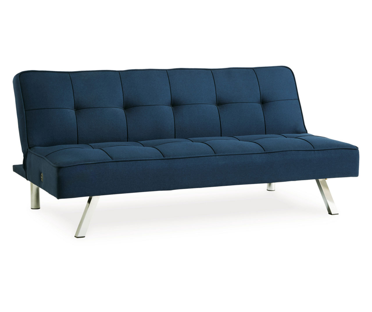 Santini Blue Convertible Sofa with USB Charging