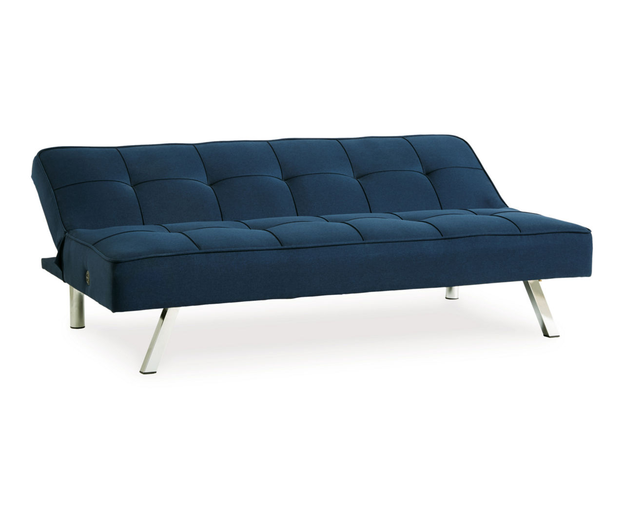 Santini Blue Convertible Sofa with USB Charging