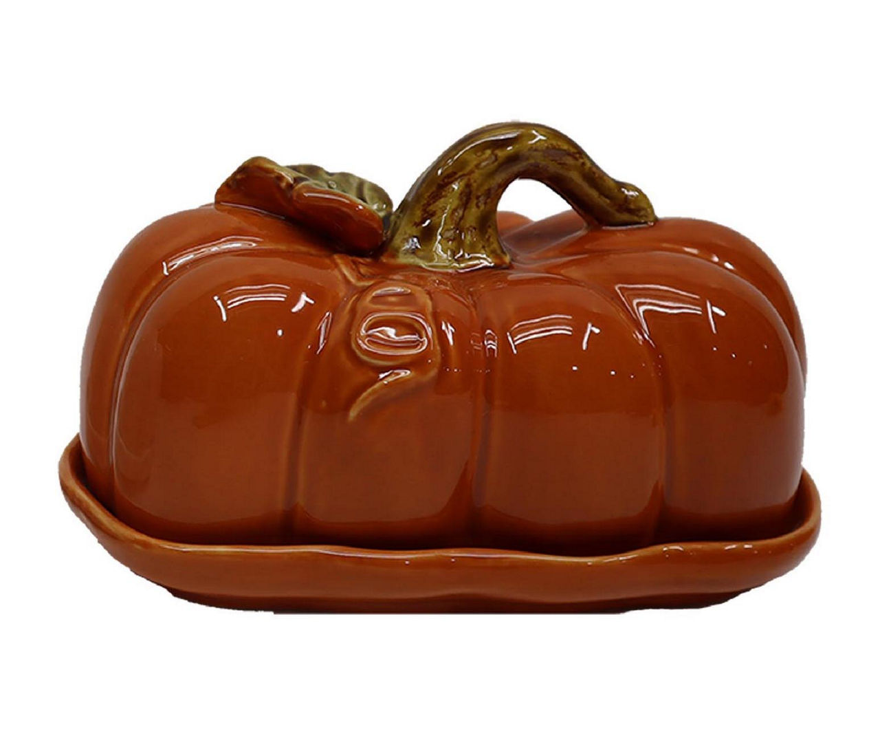 InHomestylez Golden Orange Pumpkins Fall Harvest online Butter Dish