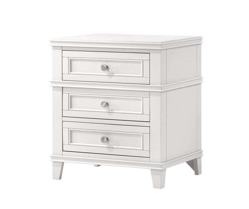 Nova II White Nightstand with USB Charging