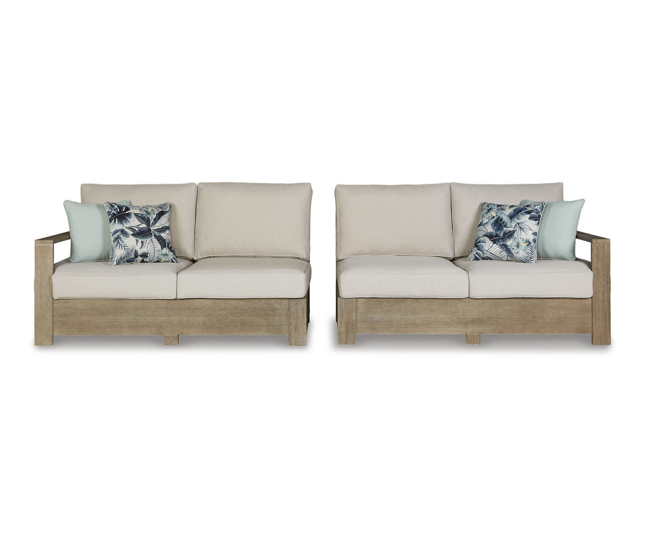 Signature Design By Ashley Silo Point Wood Cushioned Patio RightArmFacing & LeftArmFacing