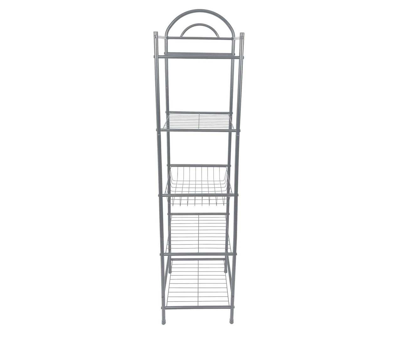 Satin Silver Arch-Top 5-Tier Storage Tower | Big Lots