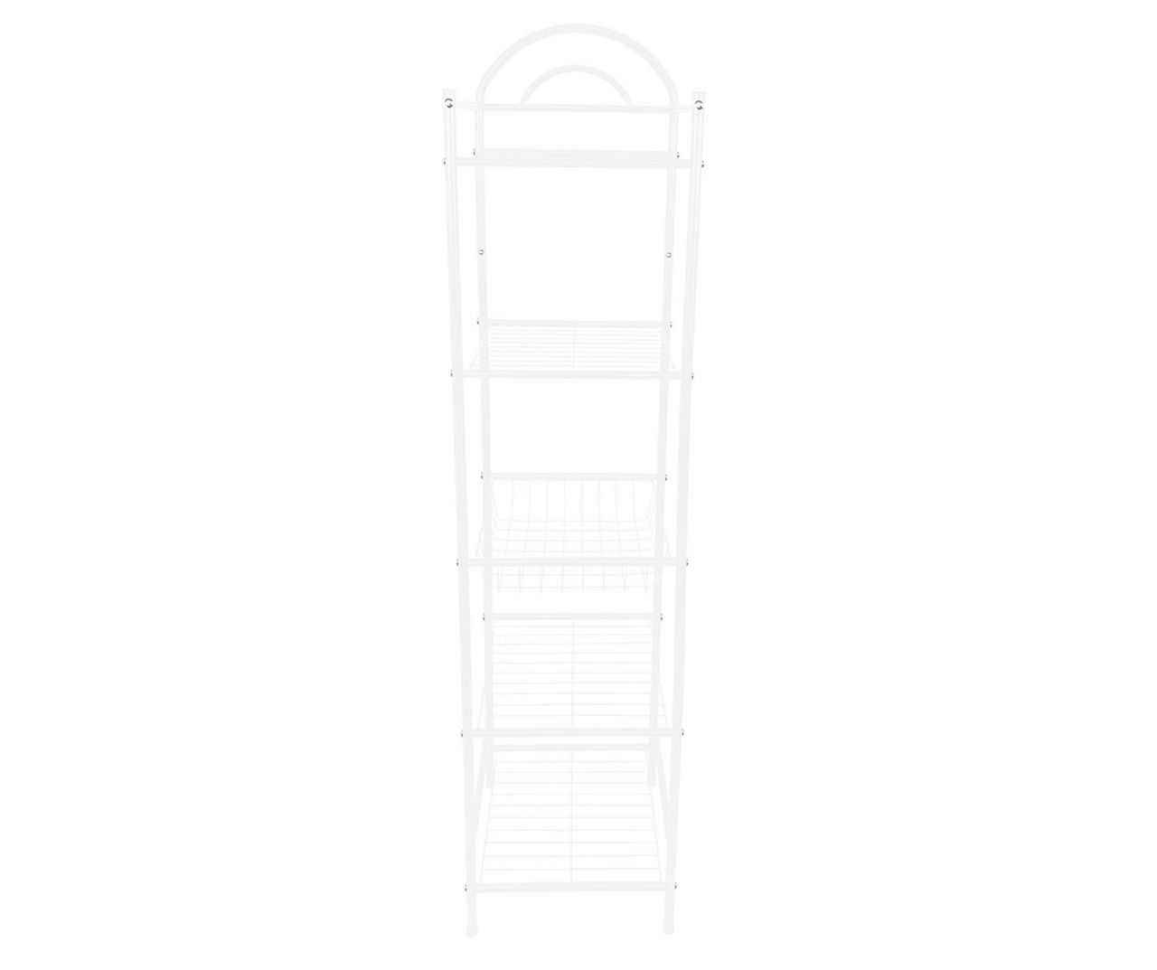 White Arch Top 5 Tier Storage Tower