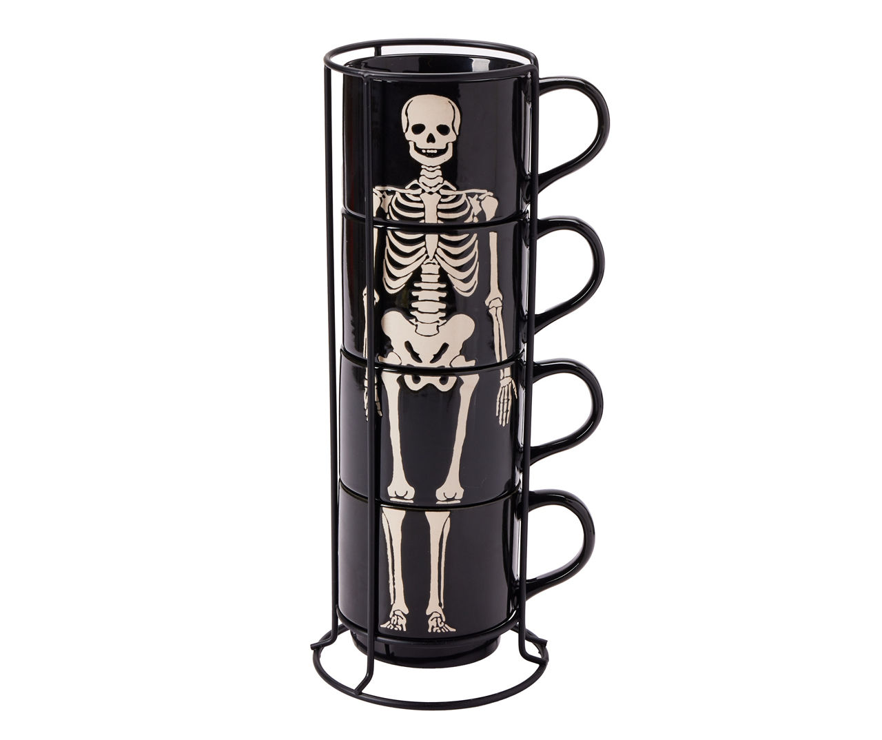 Black & White Skeleton 5-Pc. Stacking Mug Set