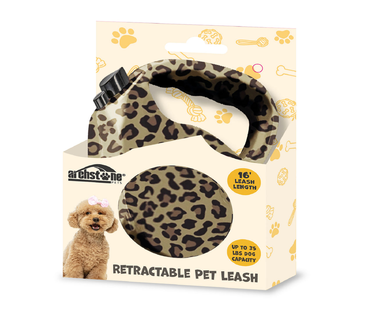 Leopard Print Retractable Dog Leash