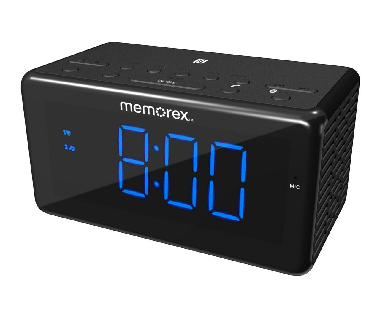 Memorex Black Bluetooth Alarm Clock With Radio Big Lots