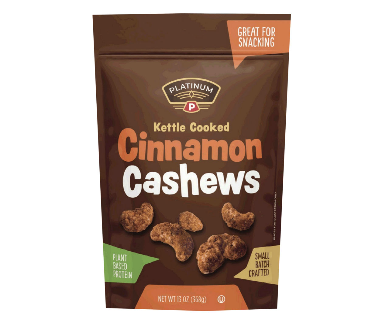 Platinum Kettle Cooked Cinnamon Cashews, 13 Oz. | Big Lots