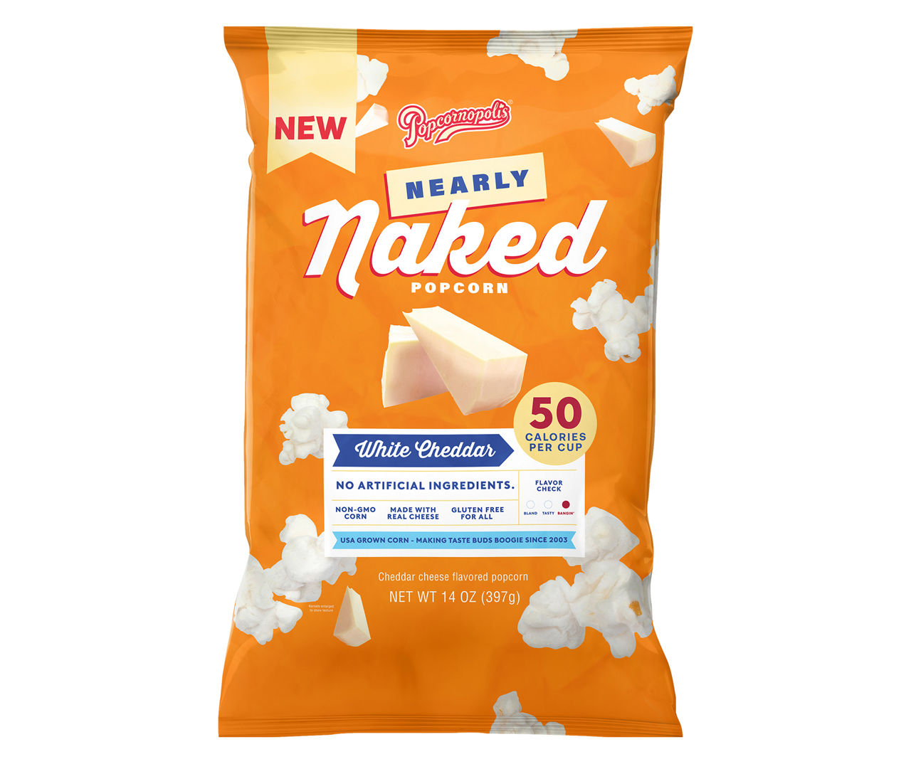 Popcornopolis Nearly Naked White Cheddar Popcorn, 14 Oz. | Big Lots