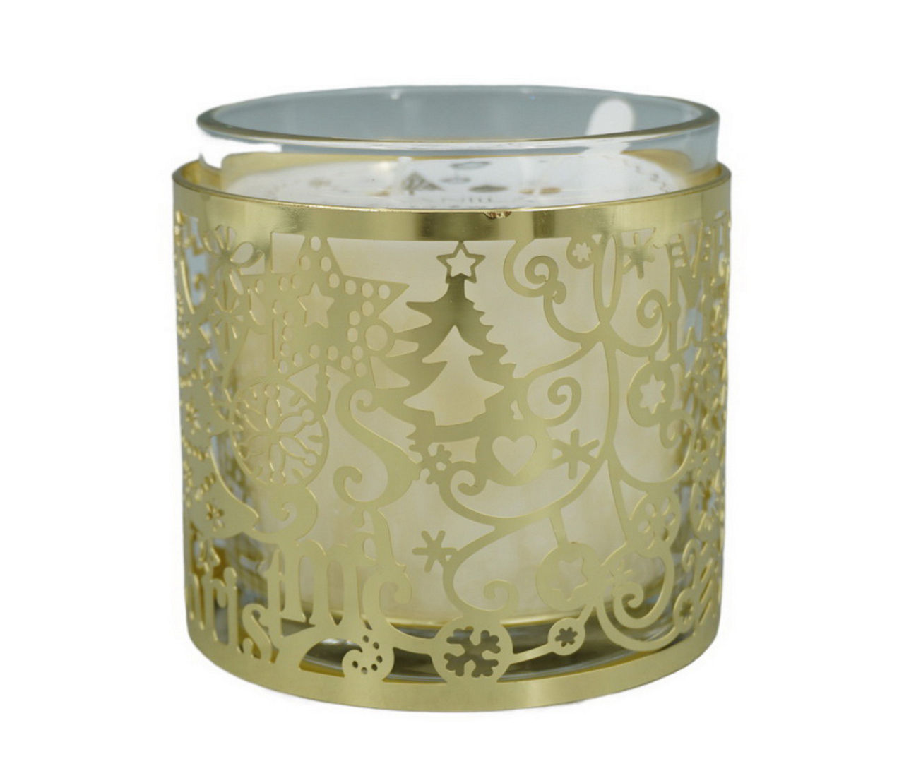 Vanilla Marshmallow 2Wick Candle with CutOut Metal Holder, 14 Oz