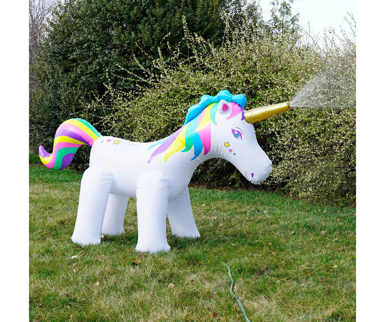 Hearthsong White Gigantic 6' Inflatable Unicorn Sprinkler Big Lots