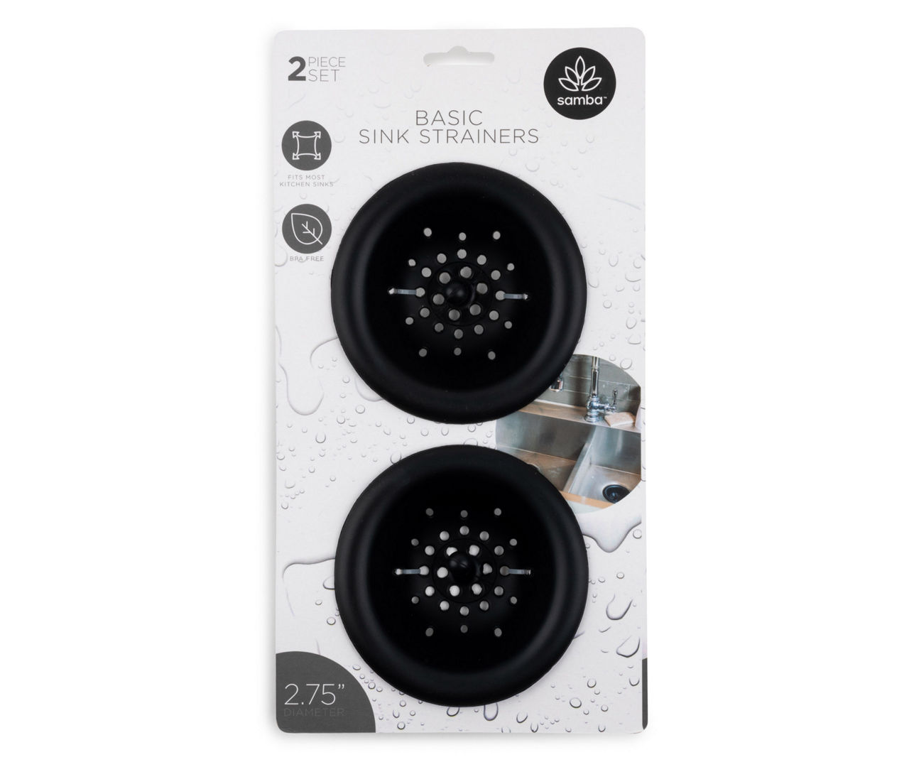 Onyx Black Basic Sink Strainer, 2-Pack | Big Lots