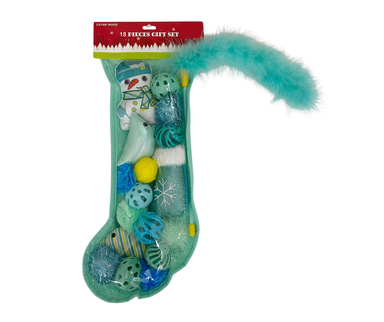 Blue Assorted Stocking 18 Piece Cat Toy Set Big Lots