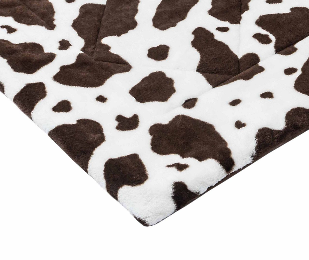 Brown Cow Print Faux Fur King Comforter