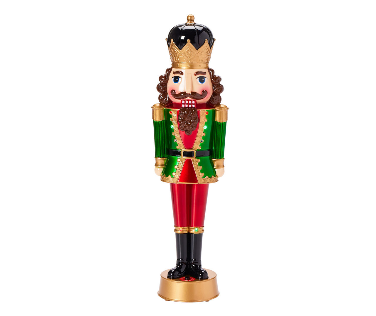 Winter Wonder Lane 14.3" Green & Red Nutcracker LED Musical Decor Big