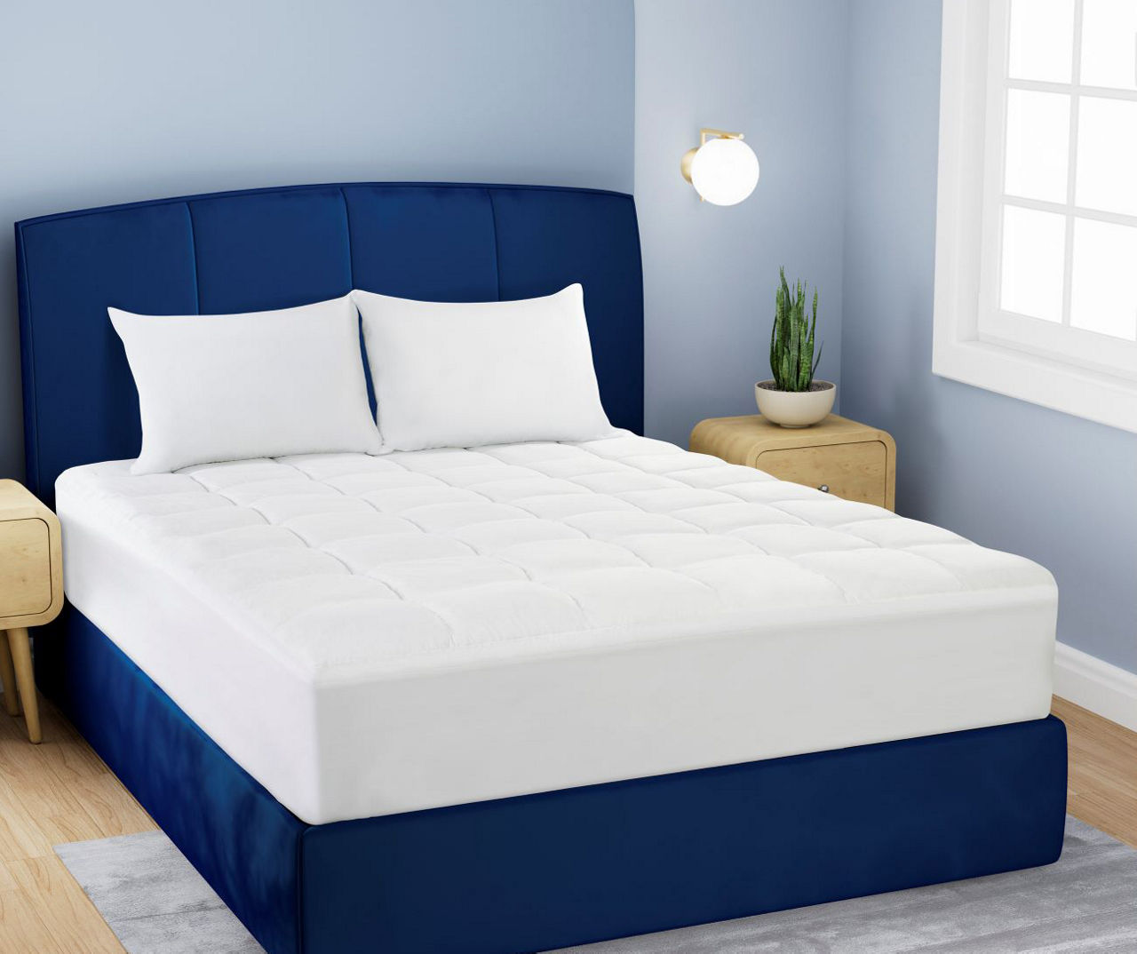 White Luxury Pillow Top Lofty Queen Mattress Pad
