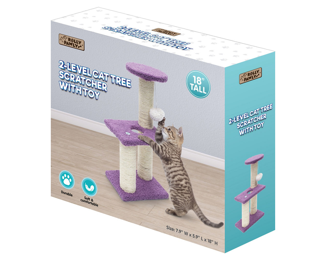 Blue 2 Teir Scratcher Cat Tree 18