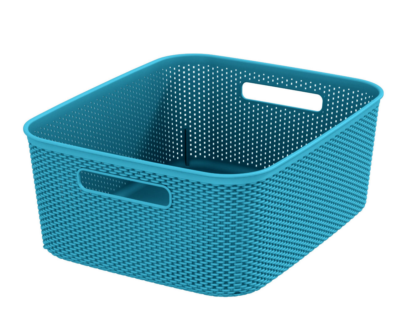 Starplast Teal Crochet Plastic Storage Bin, (10