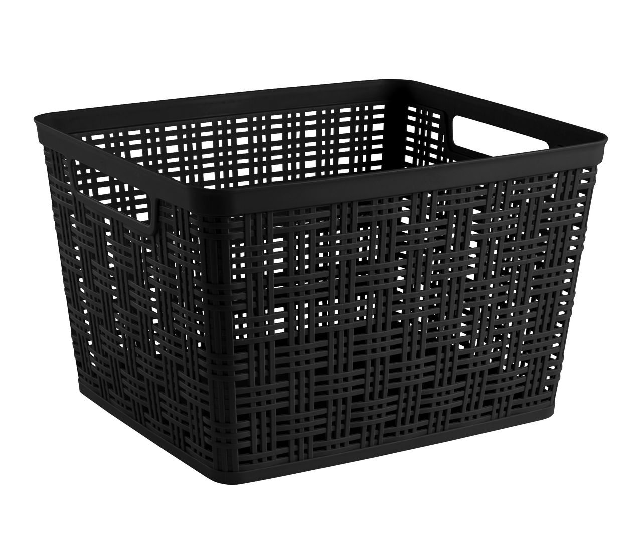 Starplast Black Wicker Look Plastic Storage Basket Big Lots