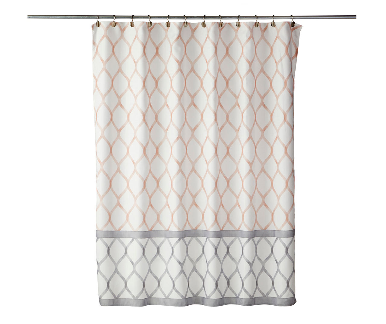Gray & Peach Dancing Lattice Fabric Shower Curtain Big Lots