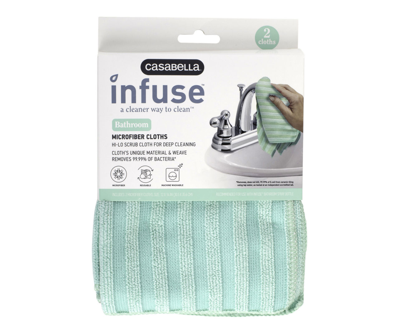 Casabella Infuse Bathroom Microfiber Cloths, 2Pack Big Lots