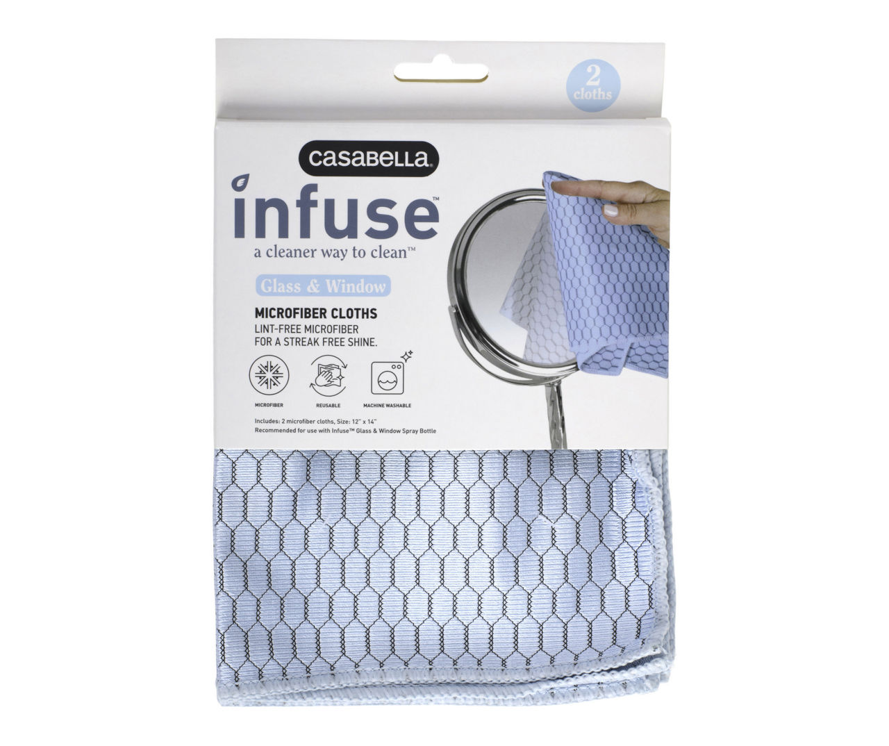 Casabella Infuse Glass & Window Microfiber Cloths, 2Pack Big Lots