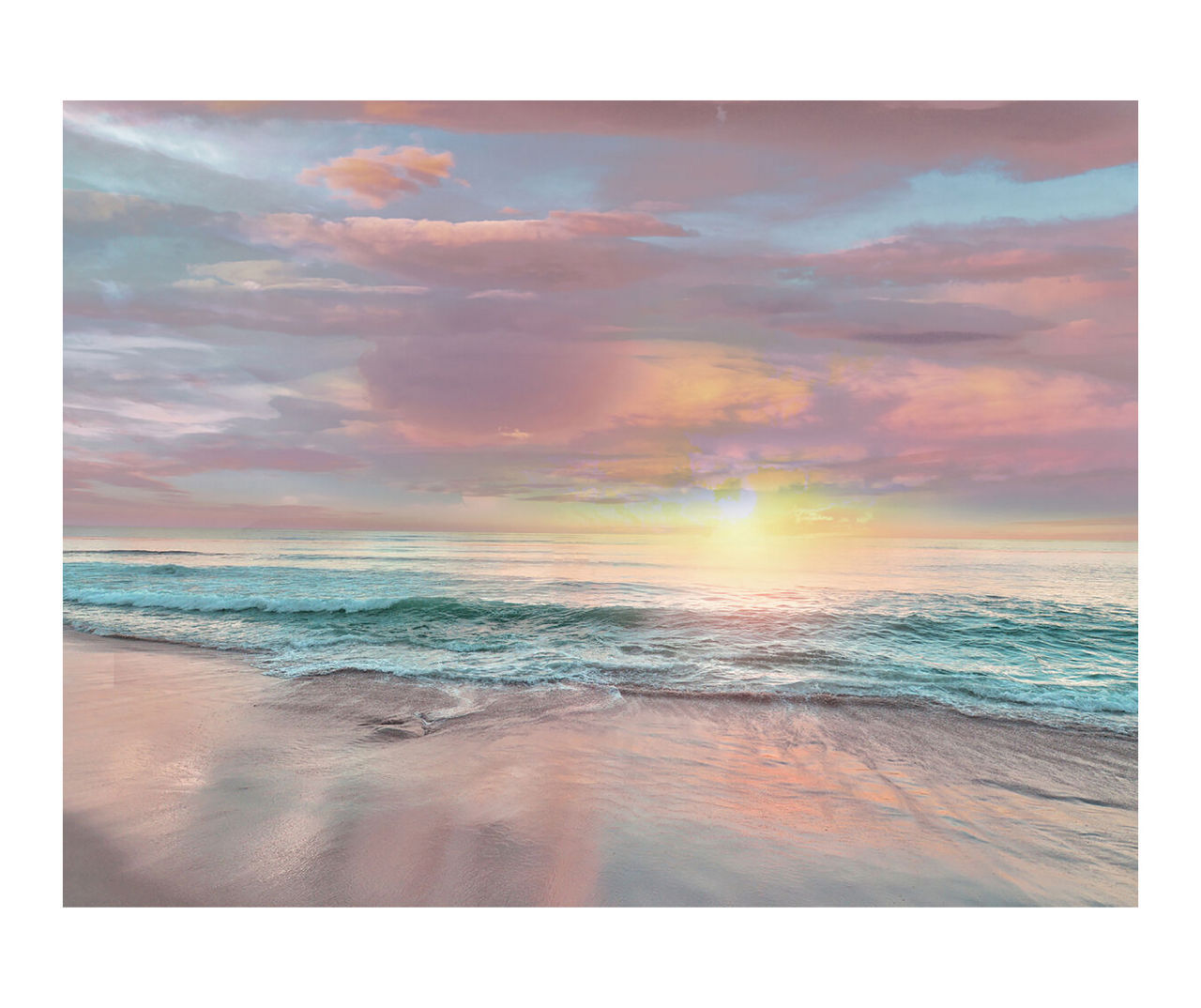 Red Sky Sunset on the Beach Art Canvas, (30" x 40") | Big Lots