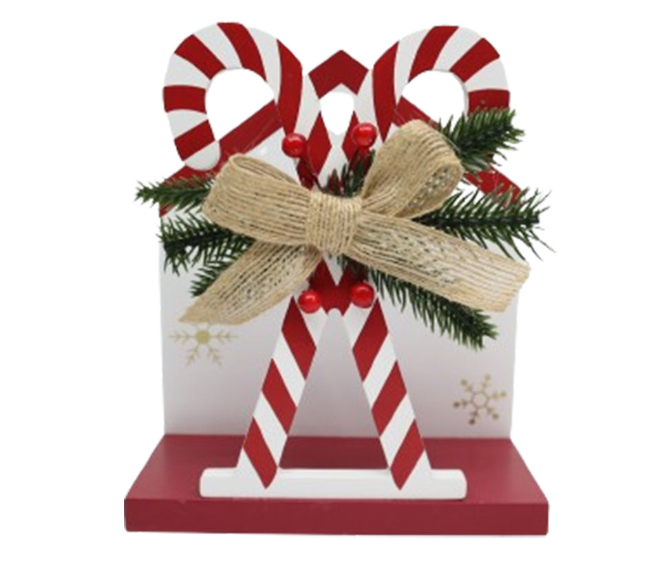 Santa's Workshop White & Red Candy Canes Napkin Holder