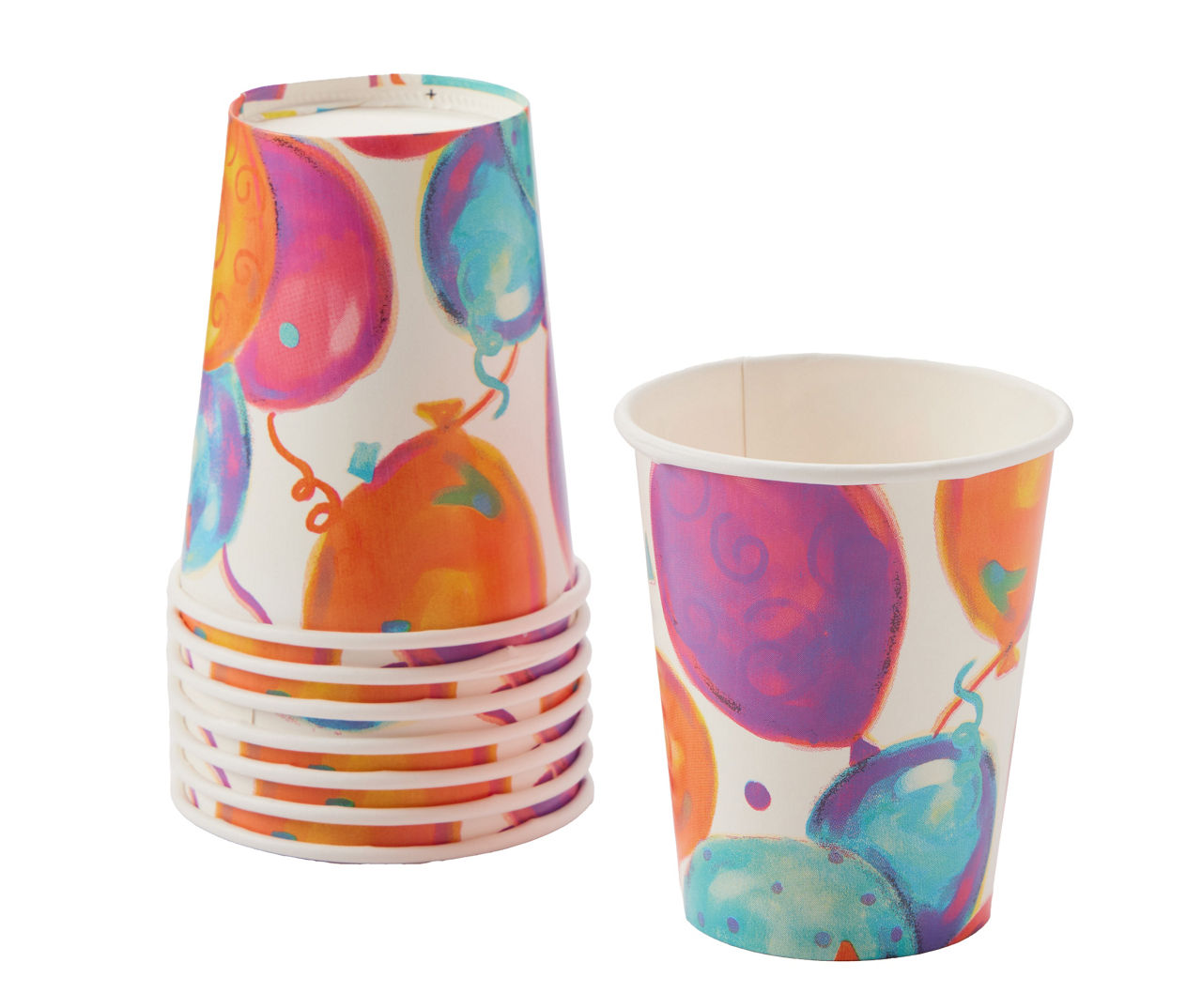 Painterly Balloon Paper Cups, 8-Count | Big Lots