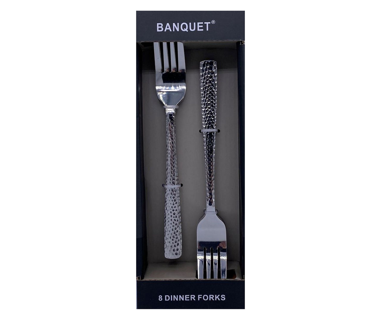 Banquet Venice Hammered Stainless Steel Dinner Forks, 8-Pack | Big Lots