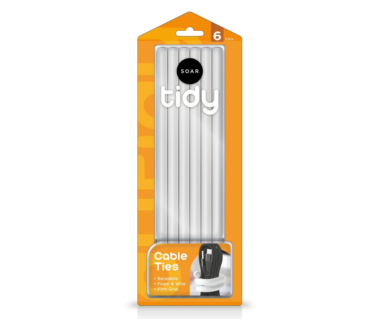 Soar Tidy White Flexy Cable Ties, 6-Pack | Big Lots