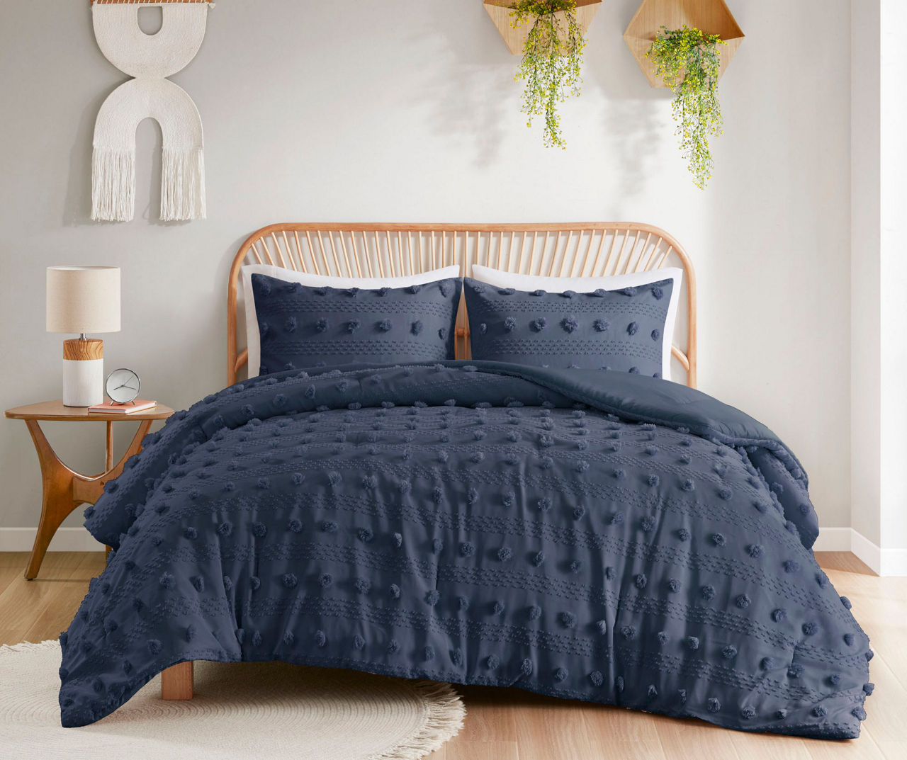 Elise Navy Tufted Pom Pom King California King 3 Pc Comforter Set Big Lots