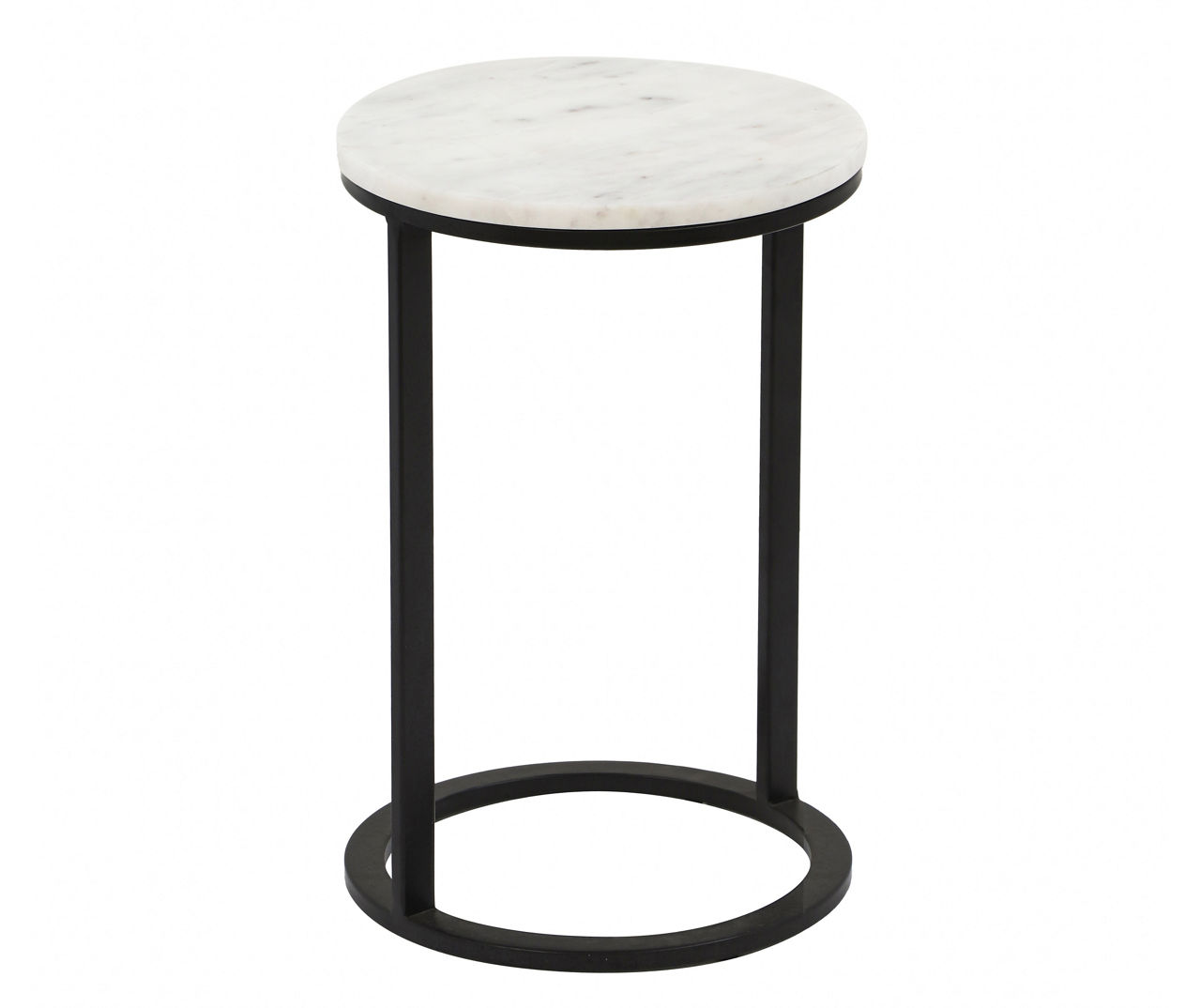 White Marble & Black Metal Side Table Big Lots