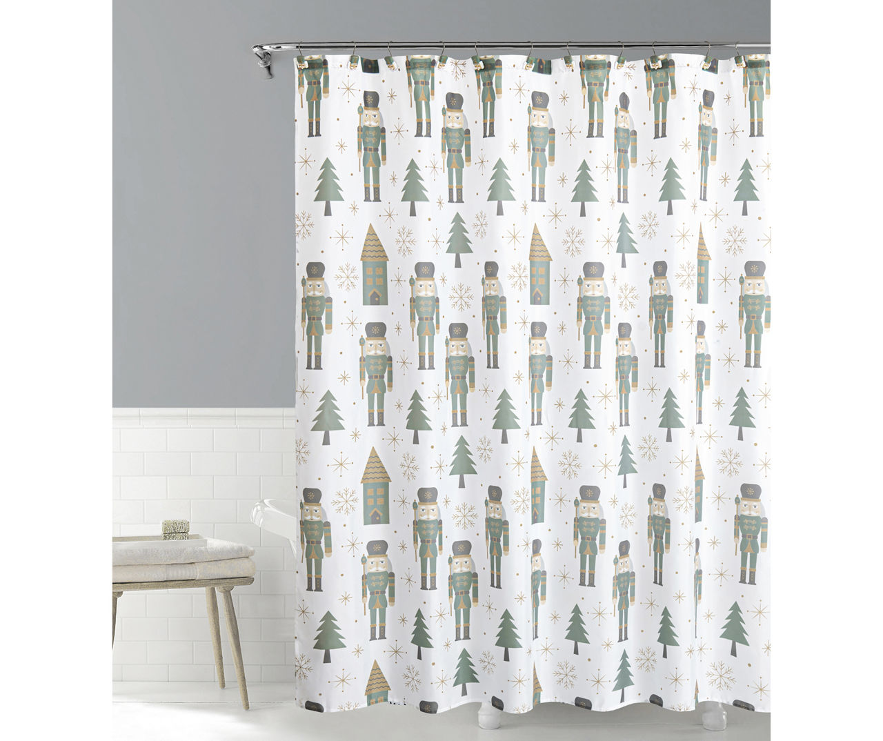 COMPLETE BATH SET- 6 PIECE Peanuts™ Wonderland Holiday Shower Curtain top Collection