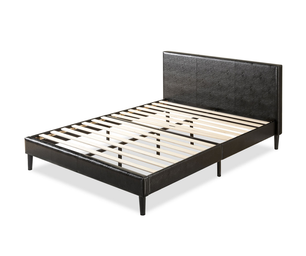 Jade Black Faux Leather Full Platform Bed | Big Lots