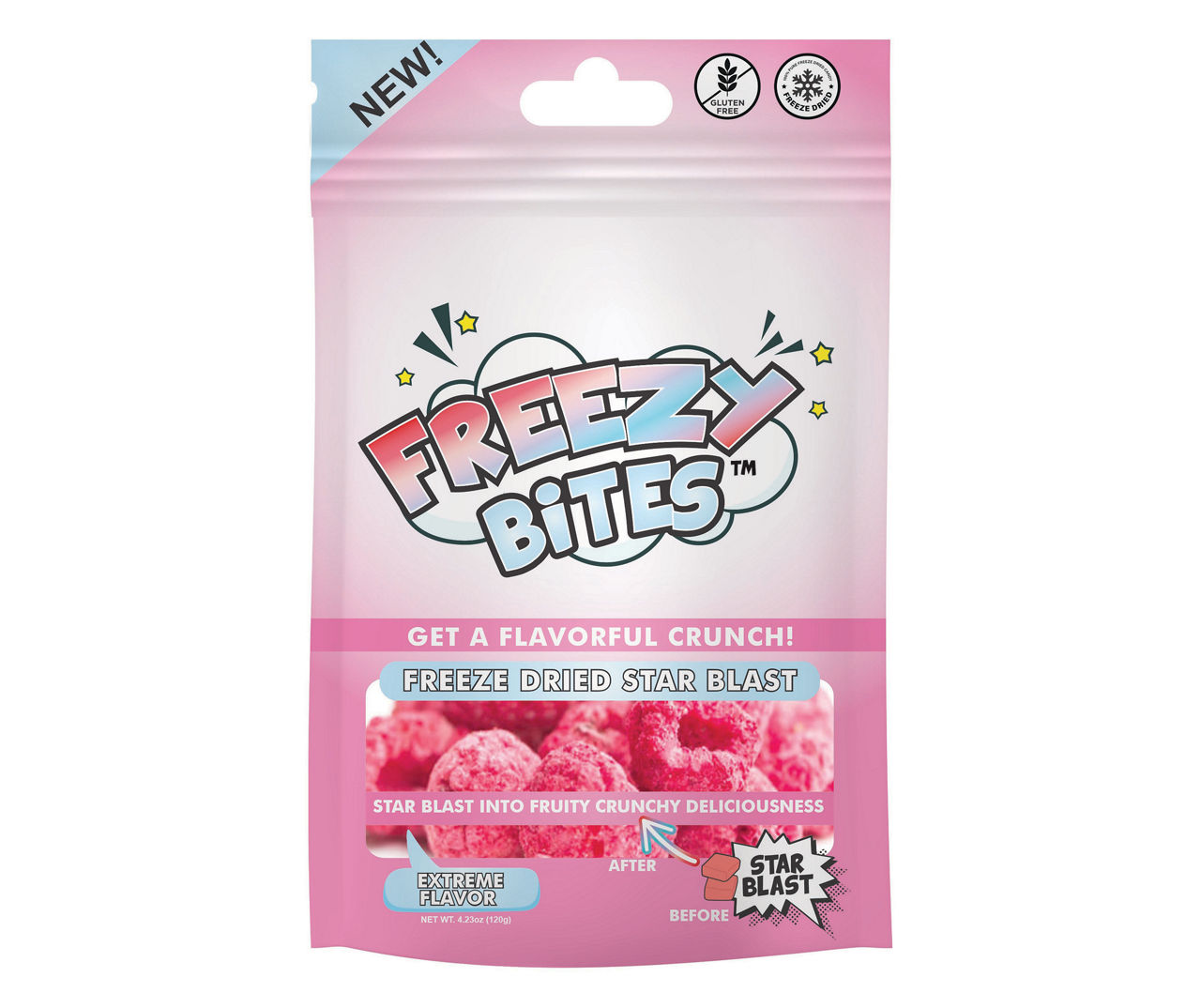 Freezy Bites Freeze Dried Star Blast Candy, 4.23 Oz.