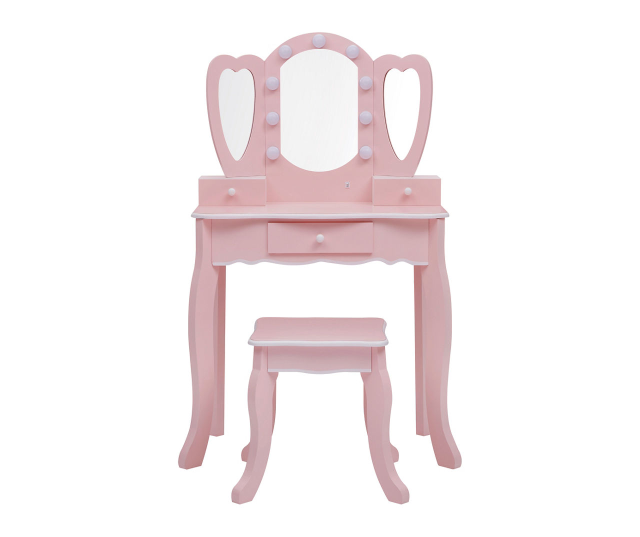 Real Living Kids Pink Dress Up Table Set with LED Mirror Big Lots
