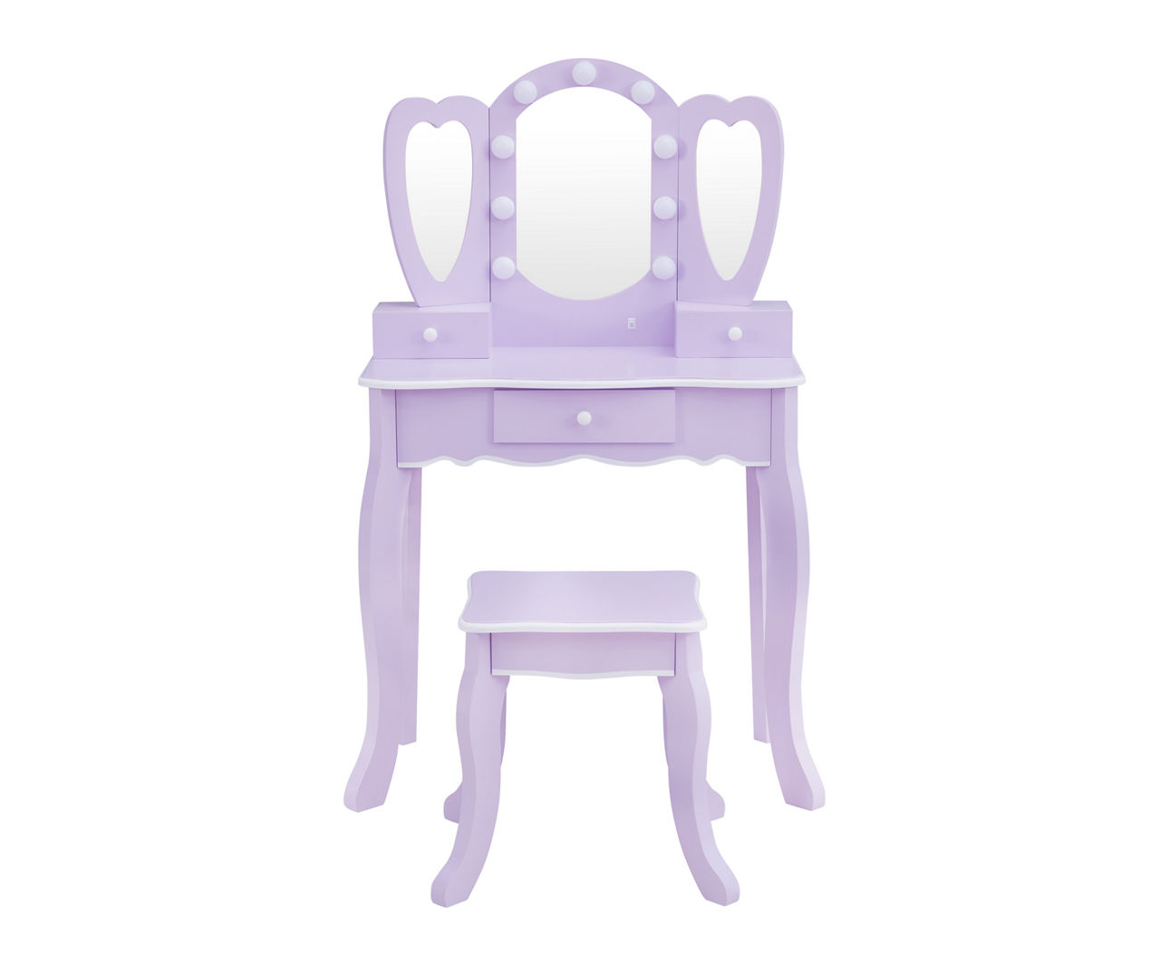 Real Living Kids Purple Dress Up Table Set with LED Mirror Big Lots