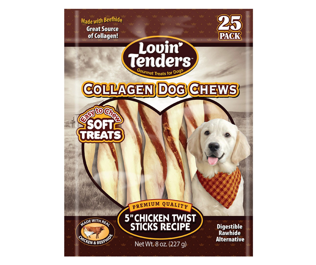 Lovin Tenders Chicken Twist Sticks Collagen Dog Chews, 25-Pack | Big Lots