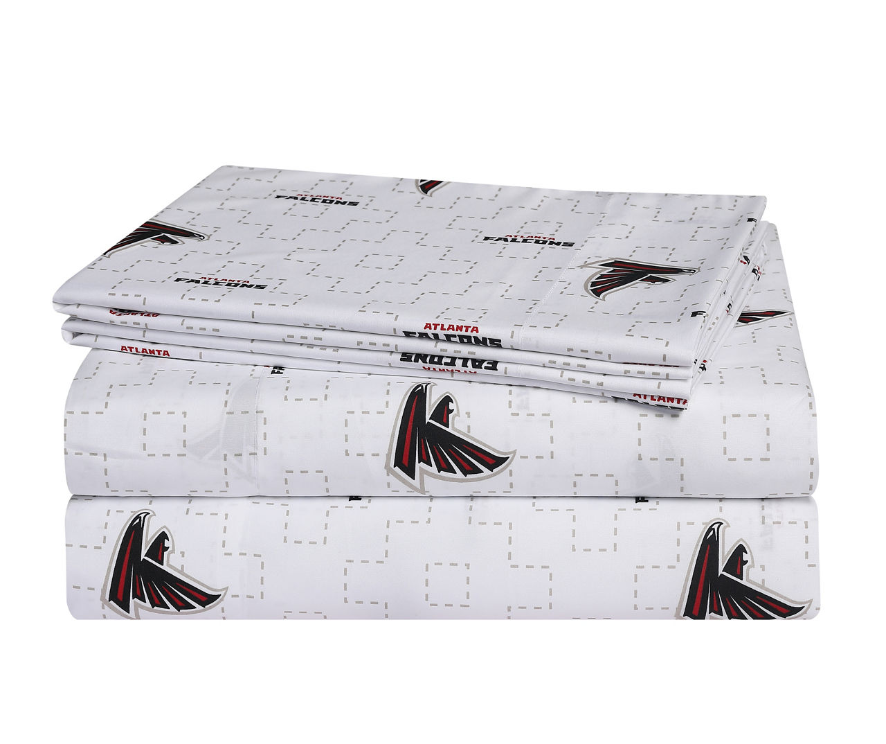 Atlanta Falcons Scatter White Logo Full 4Pc. Sheet Set Big Lots