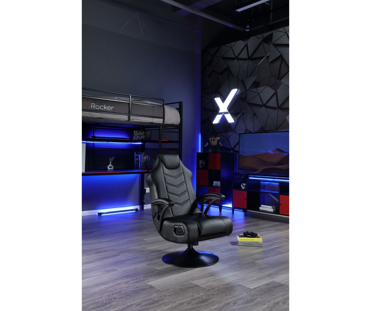 X Rocker Striker Bluetooth Pedestal Gaming Chair