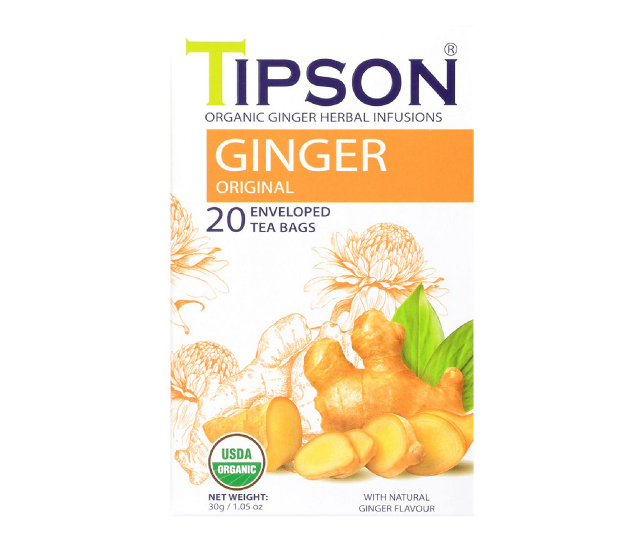 Tipson Ginger Herbal Infusion Tea Bags, 20-Pack | Big Lots