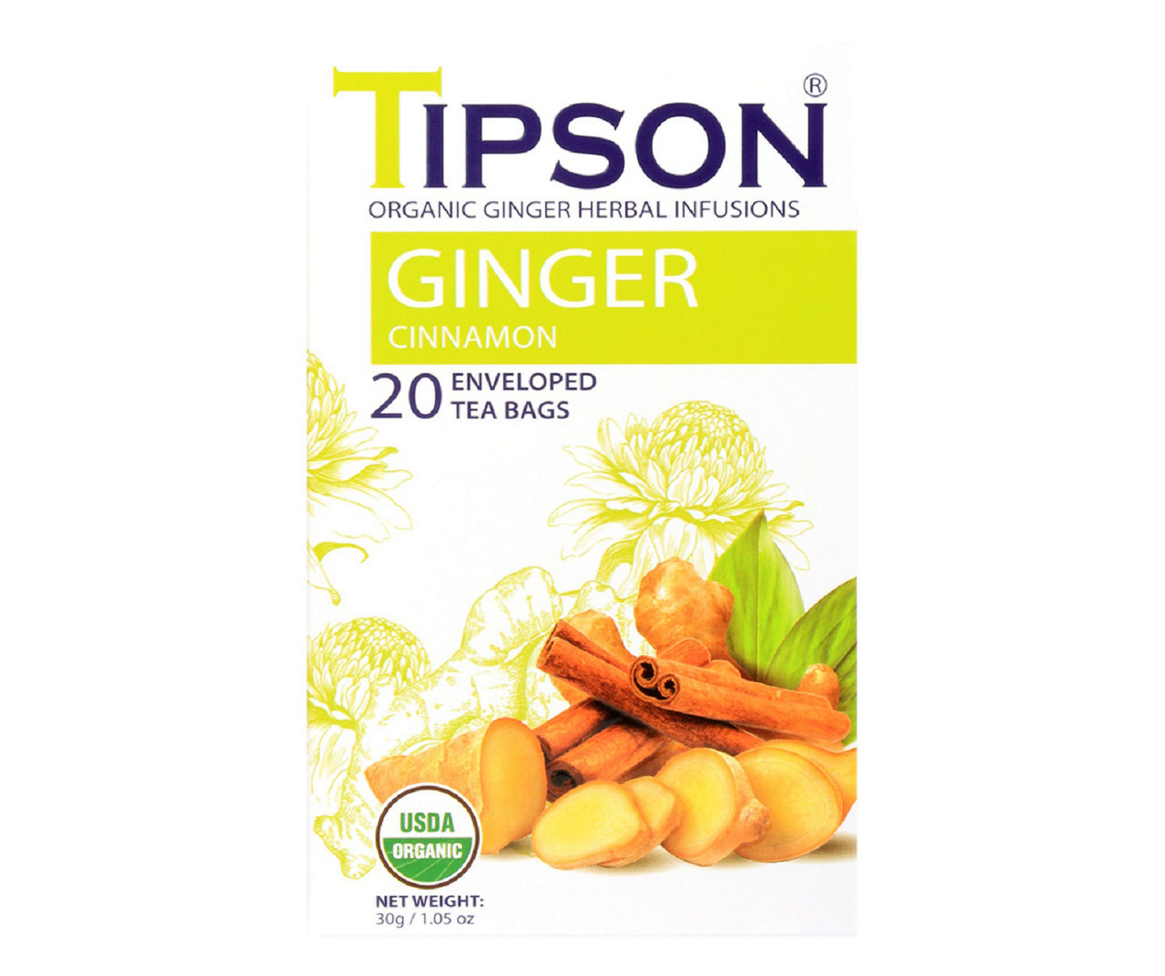 Tipson Ginger Cinnamon Herbal Infusion Tea Bags, 20-Pack | Big Lots