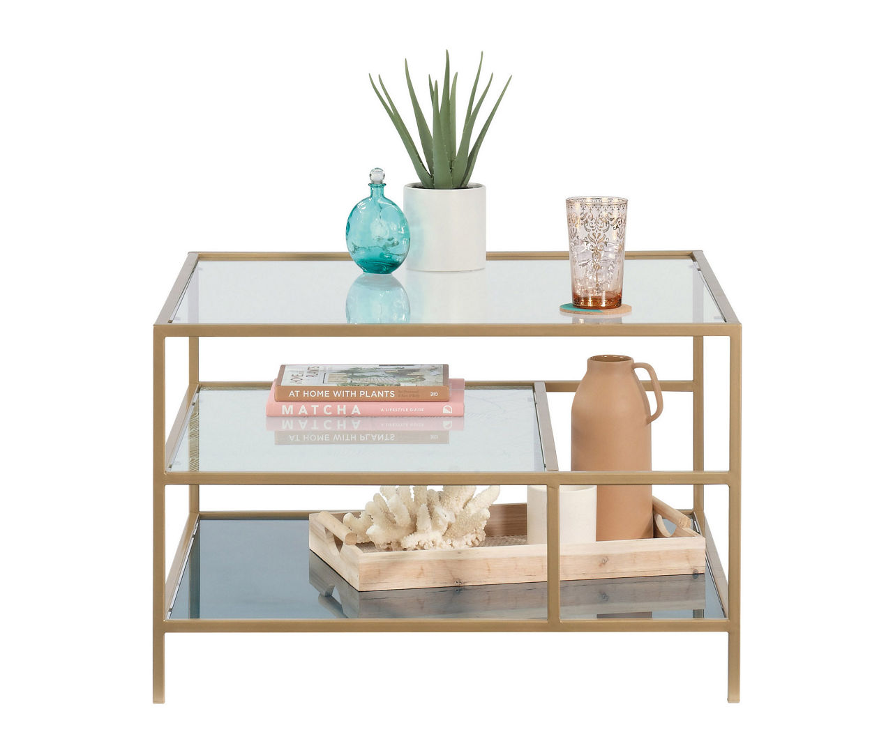 Sauder Coral Cape Gold Glass Coffee Table Big Lots
