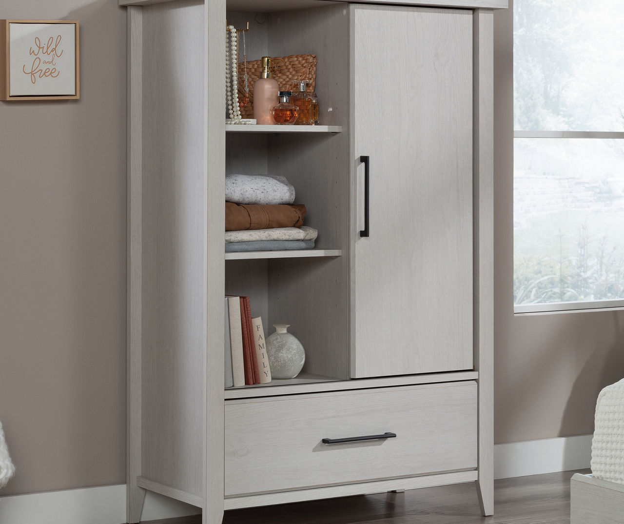 Summit Station Glacier Oak Wardrobe Armoire