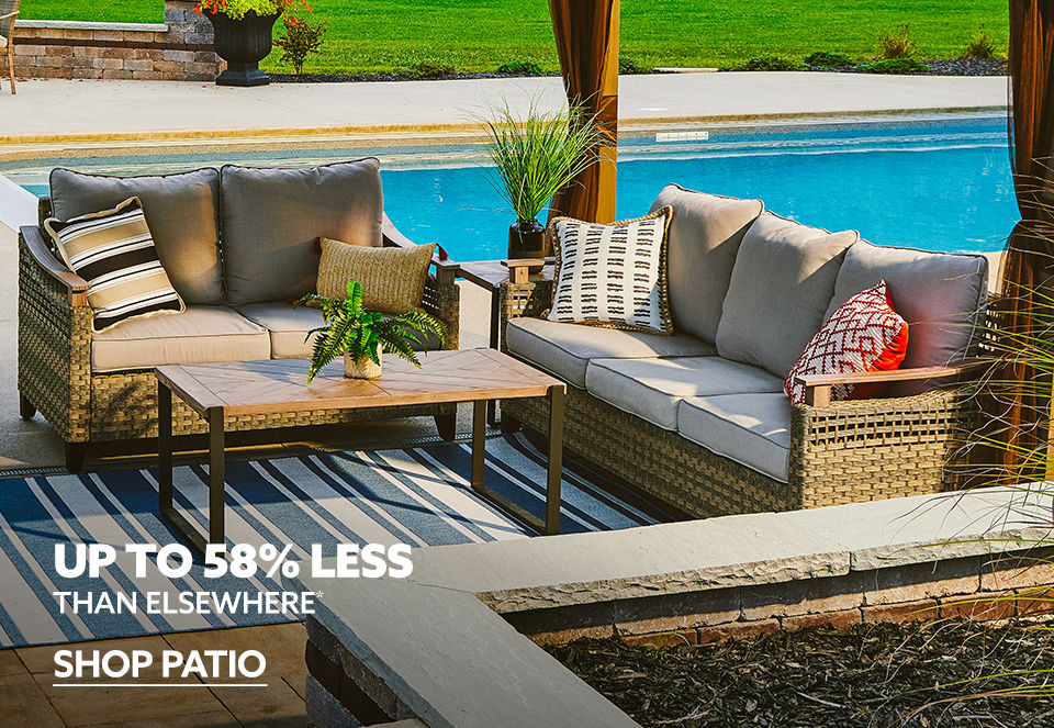 Shop Patio Furniture and Decor Up to 58% Less than Elsewhere.