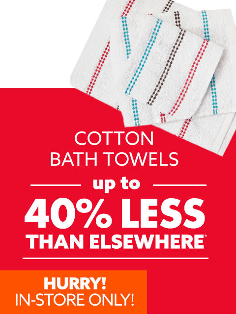 Cotton Bath Towels Up To 40% Less Than Elsewhere