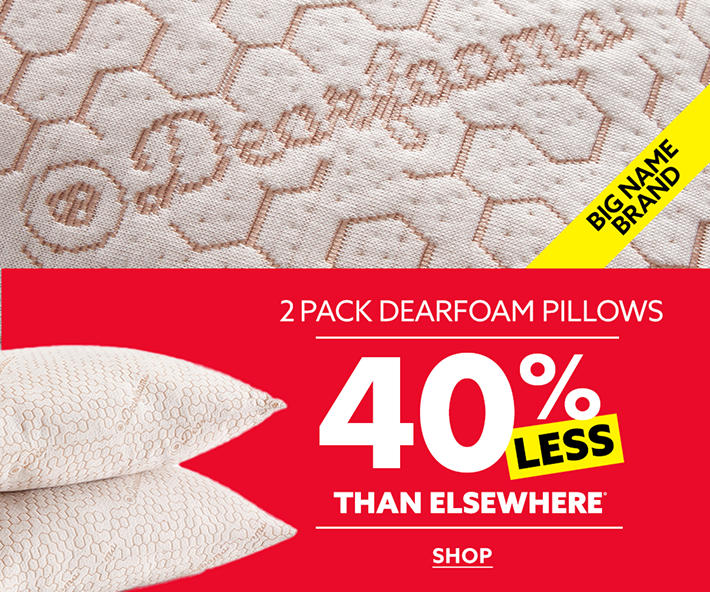 2 Pack Dearfoam Pillows 40% Less Than Elsewhere