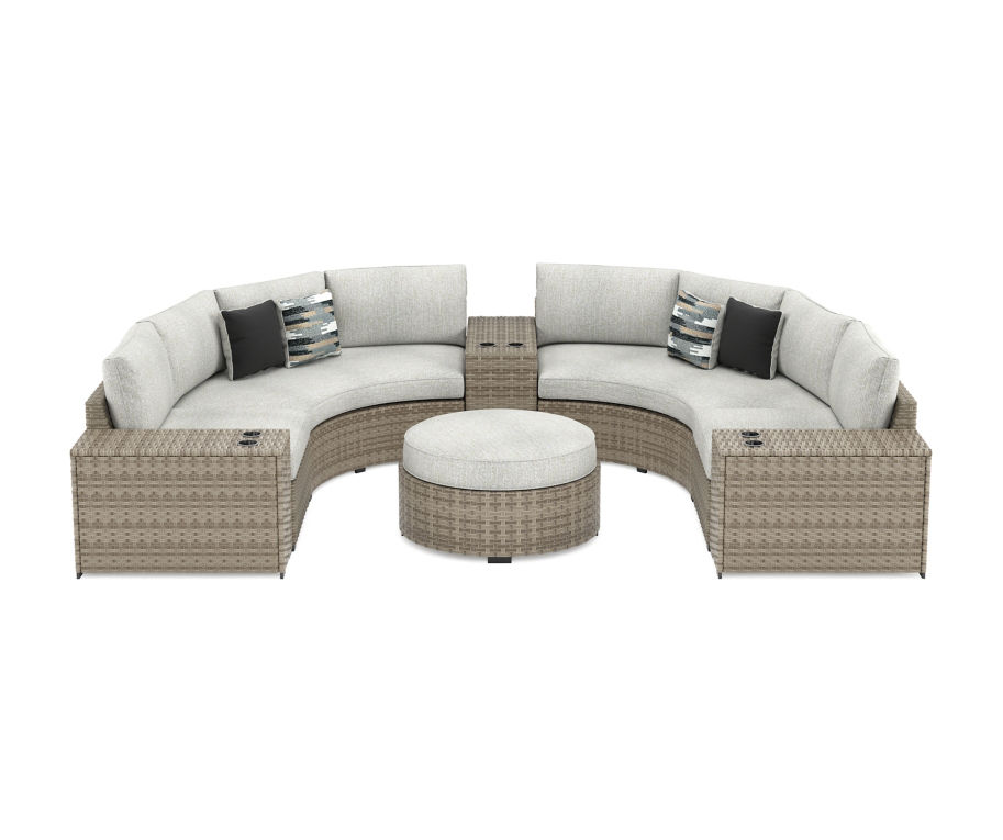 Signature Design By Ashley Calworth 8Piece Wicker Cushioned Patio